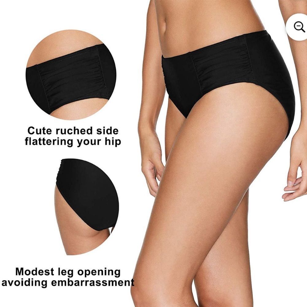 Attraco Sports Black Side Ruched Bikini Bottom, Size S, NWT - Picture 4 of 11